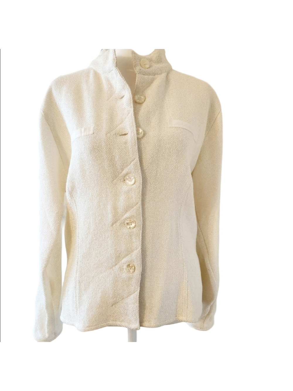KAVITA STUNNING OFF WHITE SHACKET / JACKET - MANDARIN COLLAR - SIZE SMALL - NWT